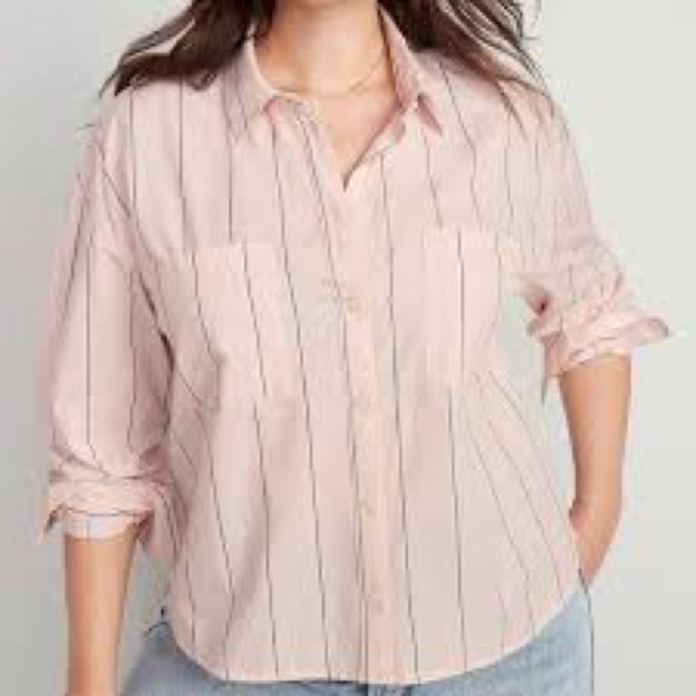 Wilfred Light Pink Striped Button-Down Shirt A0234